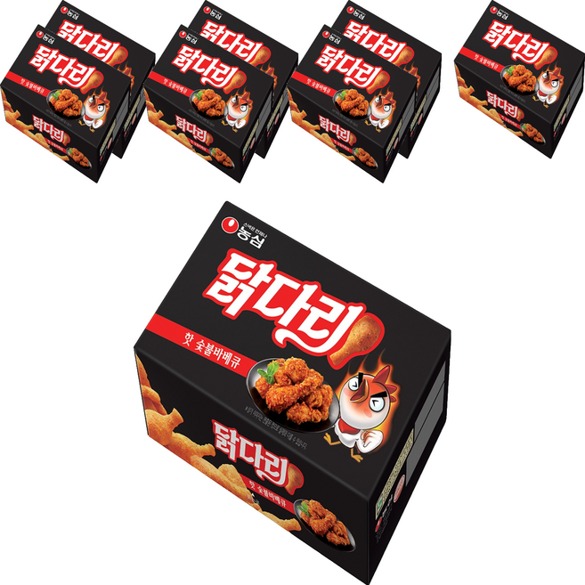 농심닭다리 핫숯불바베큐, 8개, 66g