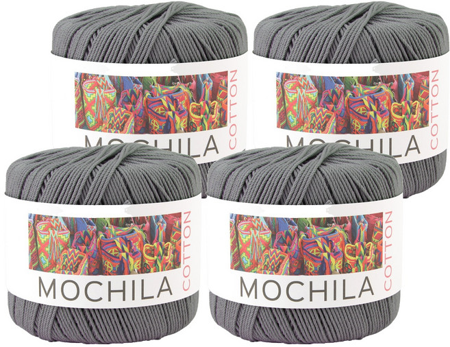 모칠라 코튼 뜨개실, 4개, 53리드그레이