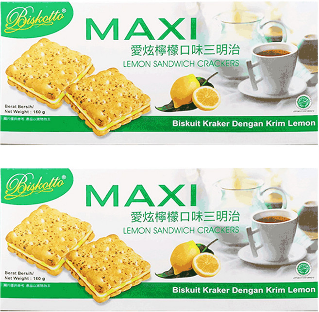 Biskotto MAXI 愛炫三明治餅乾 檸檬口味, 160g, 2盒