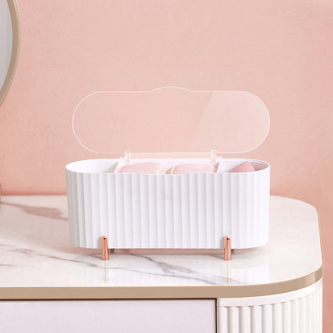 화장솜 퍼프 수납함, 화이트, 1개