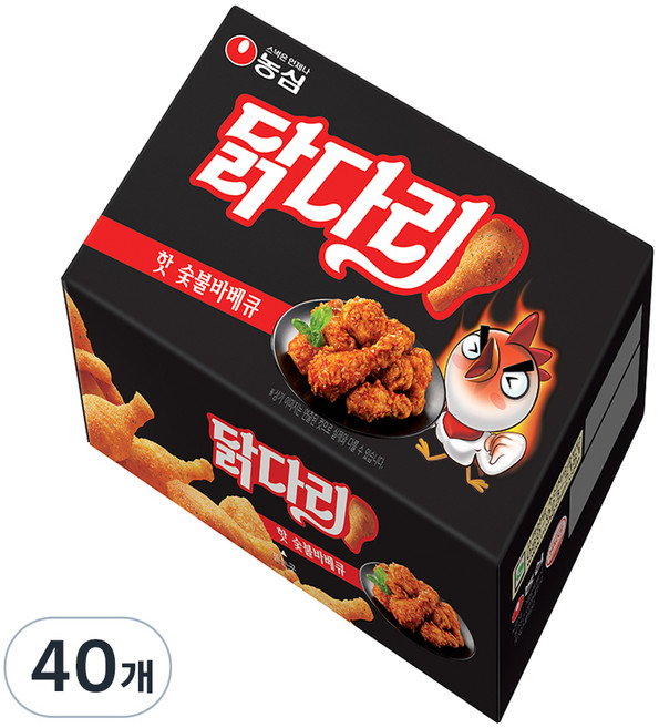 농심닭다리 핫 숯불 바베큐, 40개, 66g