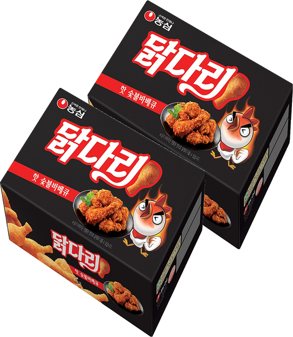 농심닭다리 핫숯불바베큐, 66g, 2개