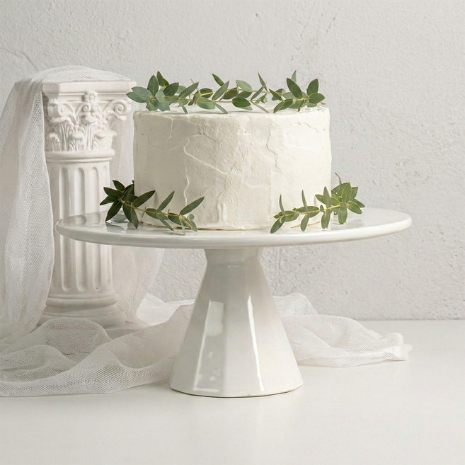 로얄보덴 아우라 케이크 스탠드 중, 화이트, 1개