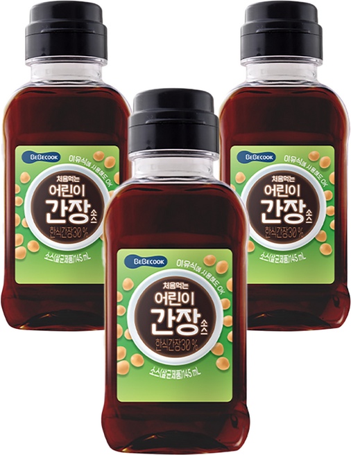 베베쿡 처음먹는 어린이 간장소스, 한식 간장, 145ml, 3개