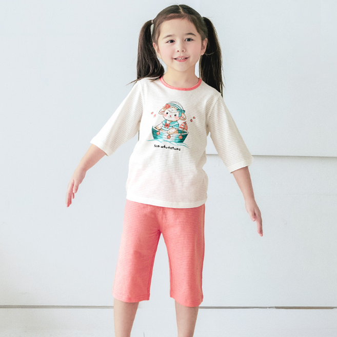 Maykids 女童海洋之旅七分袖變色家居服上下套裝