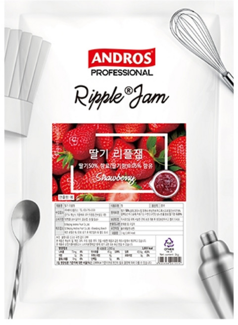 안드로스 딸기 리플잼, 1kg, 1개
