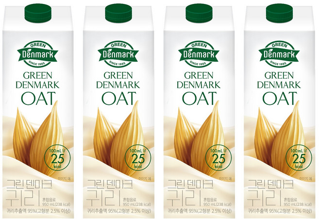 Denmark 燕麥奶, 4瓶, 950ml