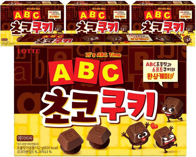 롯데 ABC초코쿠키, 152g, 4개