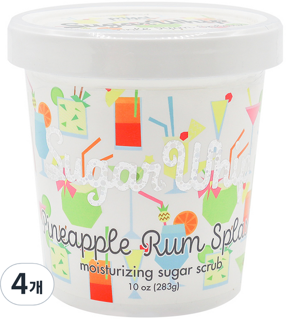 프라이멀엘리먼츠 슈가휩 바디스크럽 파인애플스플래시, 283g, 4개