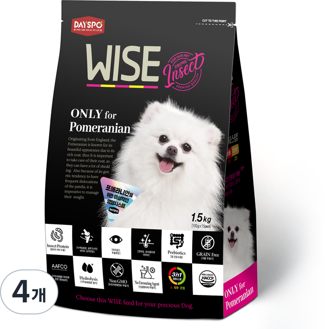 데이스포 강아지 와이즈 인섹트 기능성 사료, 4개