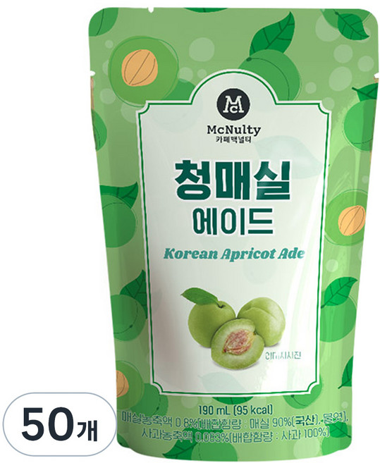 맥널티커피 청매실 에이드, 190ml, 50개