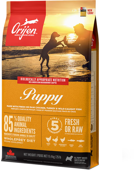 Orijen 歐睿健 台灣公司貨 幼犬 無穀配方 乾飼料, 野牧鮮雞＋新鮮蔬果, 11.4kg, 1袋