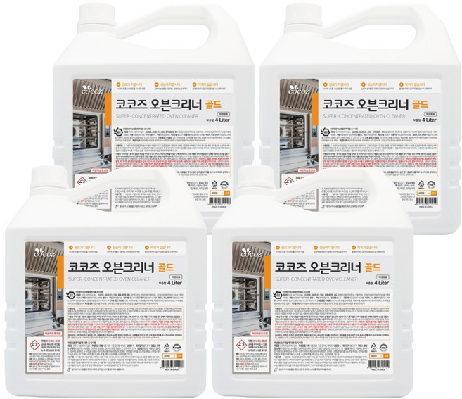 코코즈 오븐크리너 골드, 4L, 4개