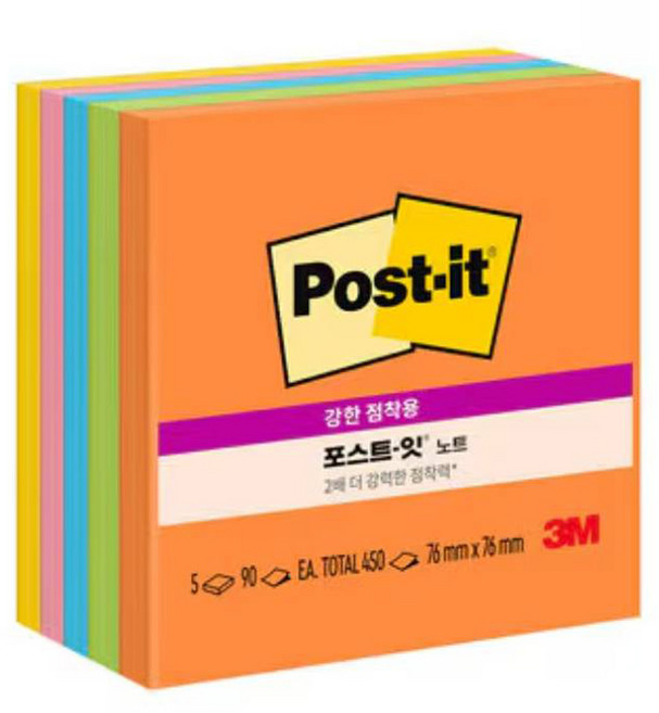 포스트잇 도시 컬렉션 컬러팩 메모지 654-5SS, 5COLOR, 450매, 1세트