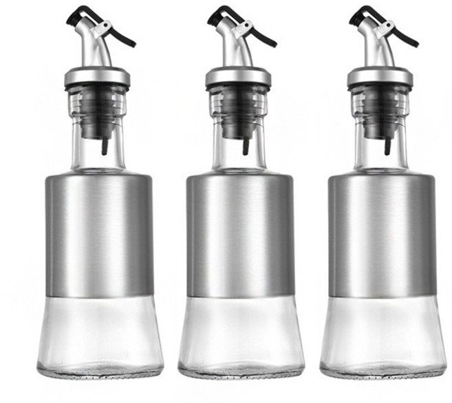건파더 스테인리스 유리 오일병, 3개, 200ml