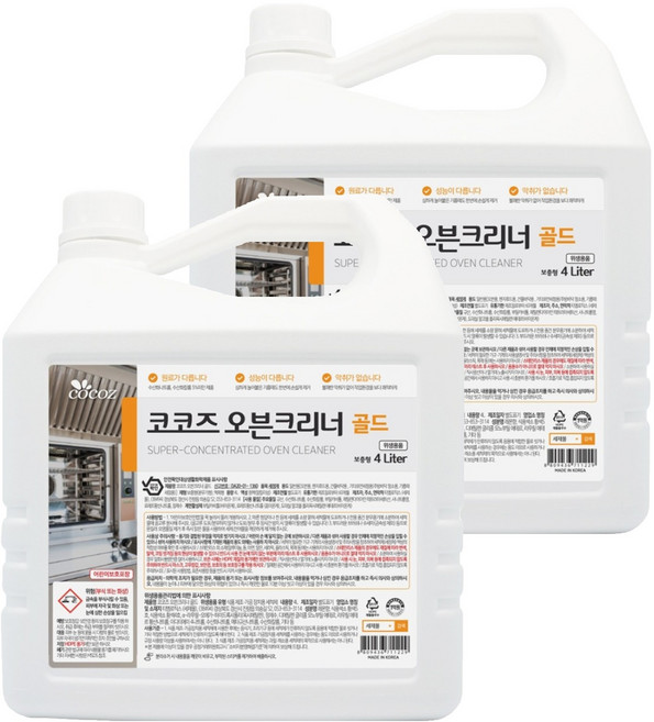 코코즈 오븐크리너 골드, 4L, 2개