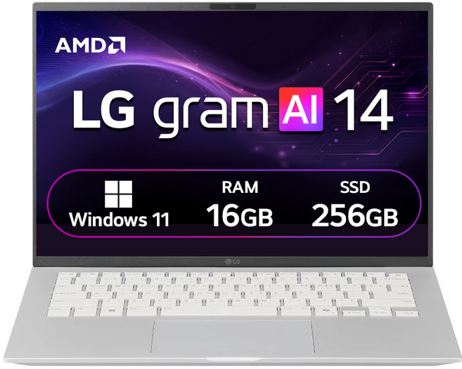 LG전자 2026 그램 AI 14 라이젠 AI 400 시리즈, 에센스 실버, 256GB, 16GB, WIN11 Home, 14Z95U-GS5CK