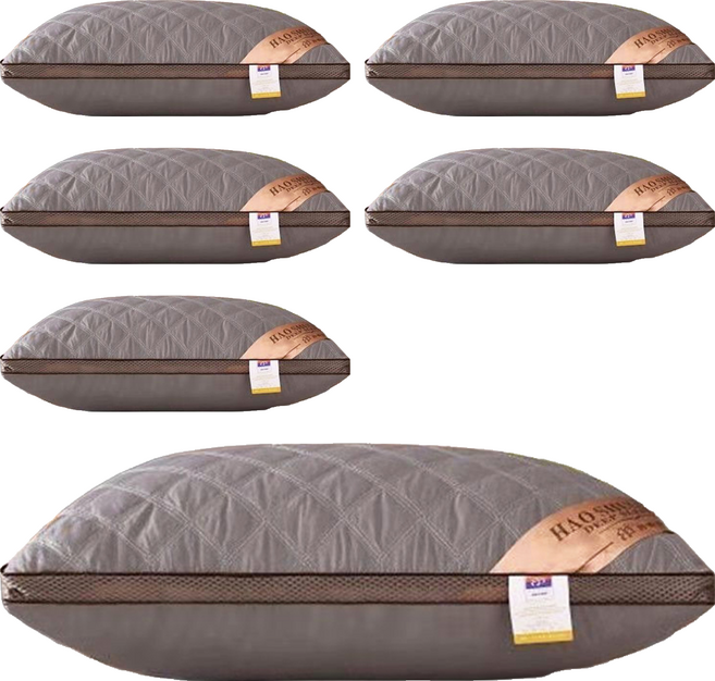 大升級7星抗菌防蟎枕頭, 網邊灰色, 6個