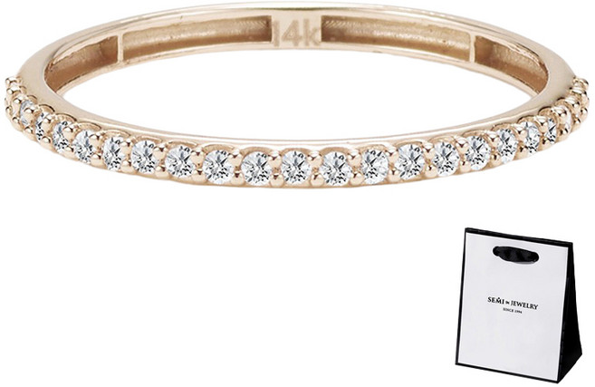 SEMI JEWELRY 女款 14K Moment Shine 戒指 + 購物袋