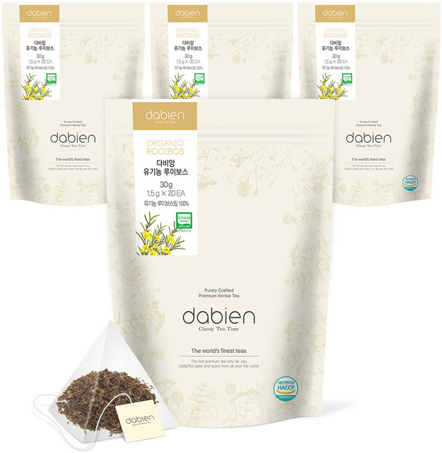 다비앙 유기농 루이보스 티백, 1.5g, 20개입, 4개