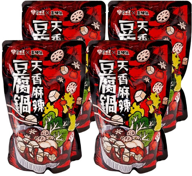 豆油伯 天香麻辣豆腐鍋 全素, 800g, 4包