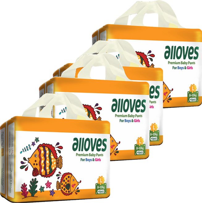 올러브 프리미엄 팬티형 기저귀 남녀공용, 대형(L), 168매