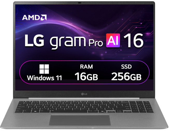 LG전자 2026 그램 AI 16 라이젠 AI 400 시리즈, 에어로미늄 실버, 256GB, 16GB, WIN11 Home, 16Z95U-GS5BK