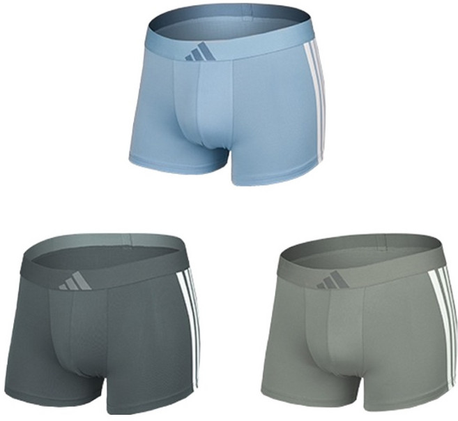 아디다스 남성용 냉감 통기성 에센셜 메쉬 드로즈 팬티 3종 세트