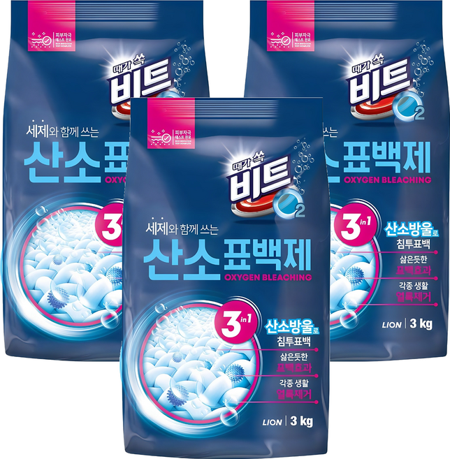 비트 오투 산소 표백제, 3kg, 1개입, 3개