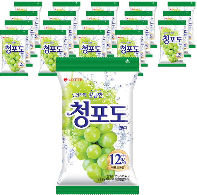 롯데웰푸드 청포도 캔디, 153g, 20개