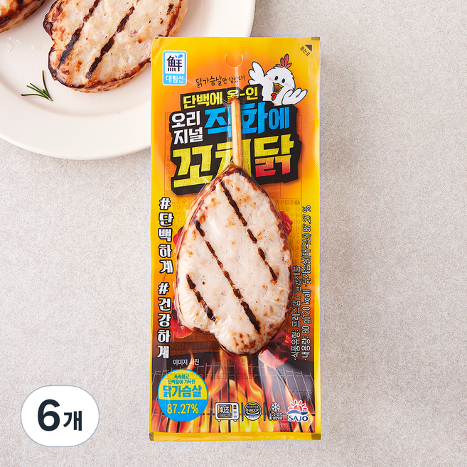대림선 직화에 꼬치닭 오리지널, 80g, 1개입, 6개
