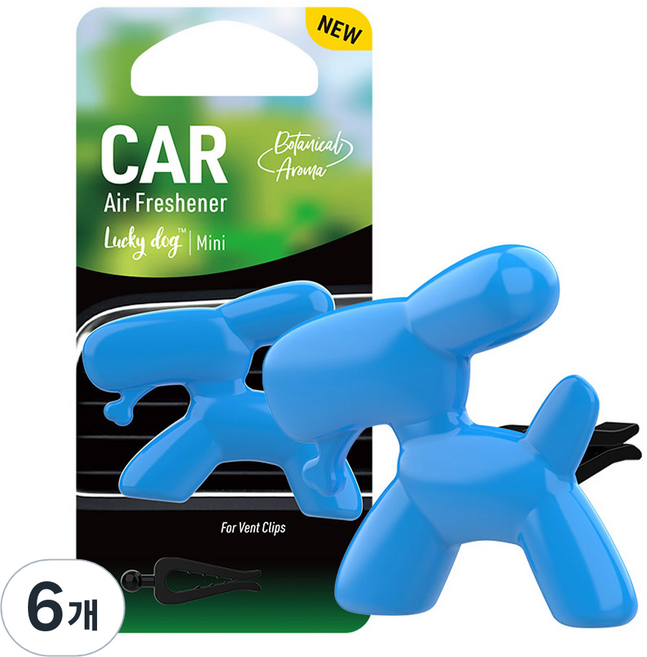 코가도 럭키독 미니 차량용 방향제, 스쿼시 마린, 6개