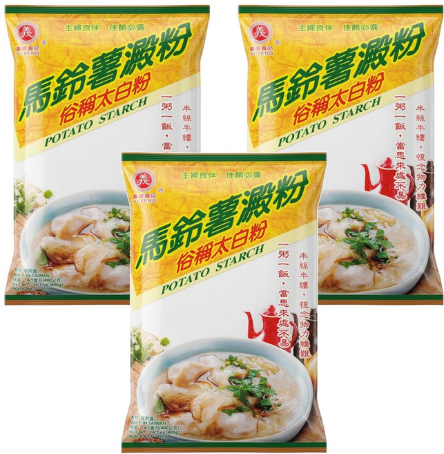 義峰食品 馬鈴薯澱粉, 400g, 3包