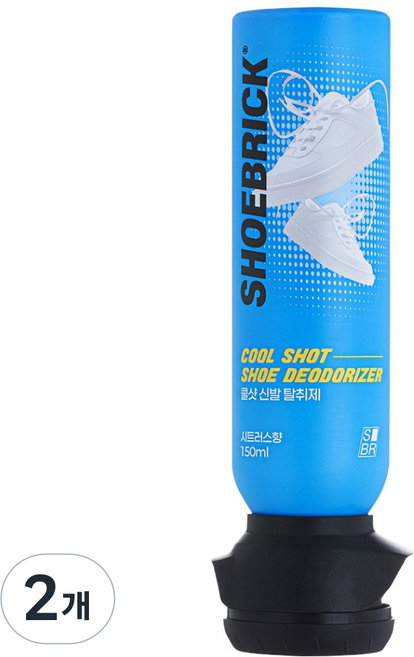 슈브릭 쿨샷 신발 탈취제 시트러스향 무색, 2개, 150ml