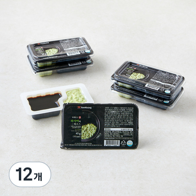 삼광 뚜껑이있는 생와사비와 회소스, 45g, 12개