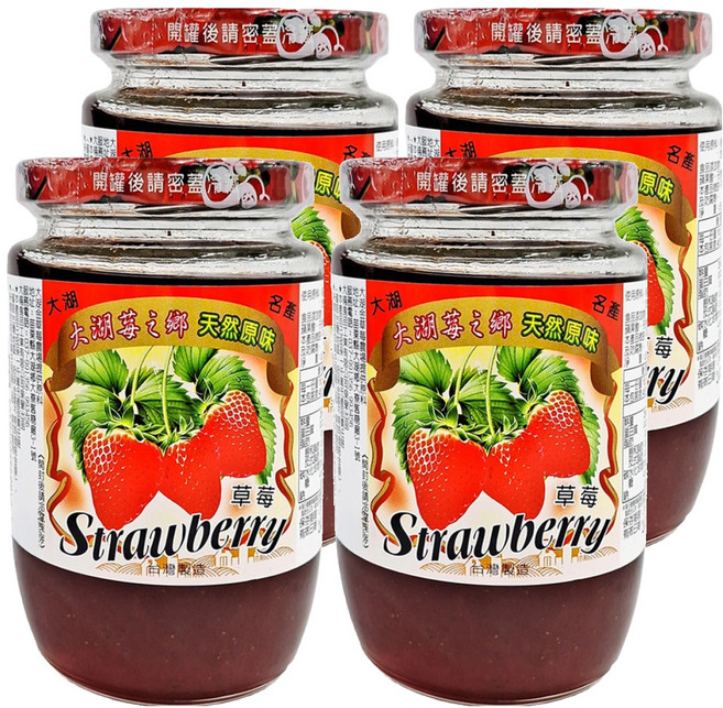 大倫食品 大湖莓之鄉 草莓醬, 450g, 4罐