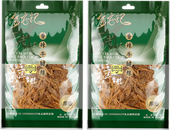金安記 香辣牛腱絲 台灣製造, 60g, 2包