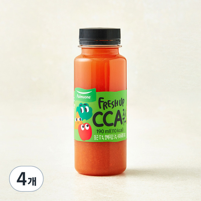 풀무원 프레시업 CCA 주스, 190ml, 4개