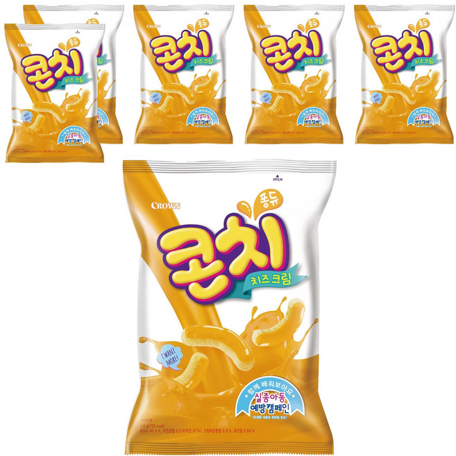크라운 콘치 치즈크림, 135g, 6개