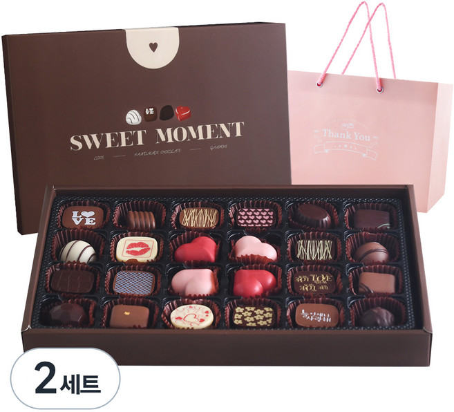 상상앤드 스윗러브 24구 수제초콜릿 + 쇼핑백 랜덤 발송, 240g, 2세트