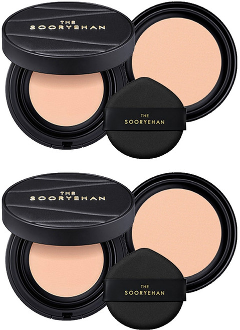 Sooryehan 秀雅韓 黑蘭極萃輕透氣墊粉餅正裝 13g+替換蕊 13g組, 2組, 23號