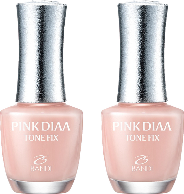 반디BANDI 네일큐어 핑크다이아 톤픽스 손톱영양제 누드빛톤업, 7ml, 2개