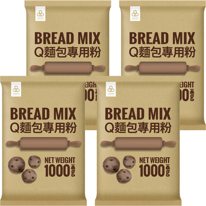 開元食品 Q麵包專用粉, 1kg, 4包