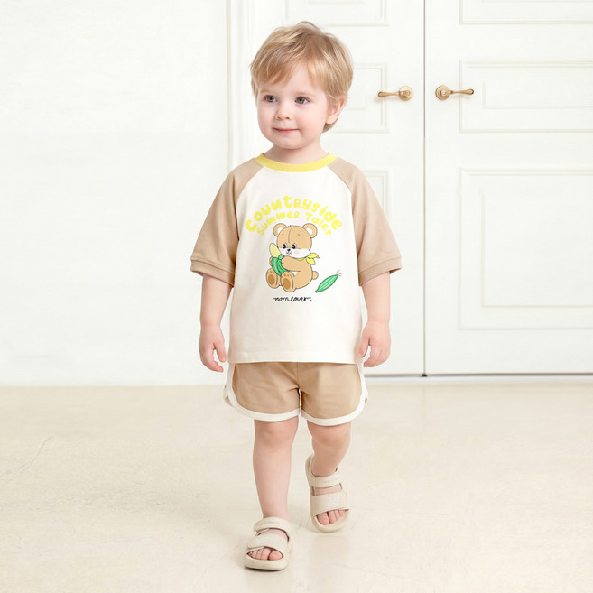 몰리멜리 콘 러버 베어 래글런 상하의 세트