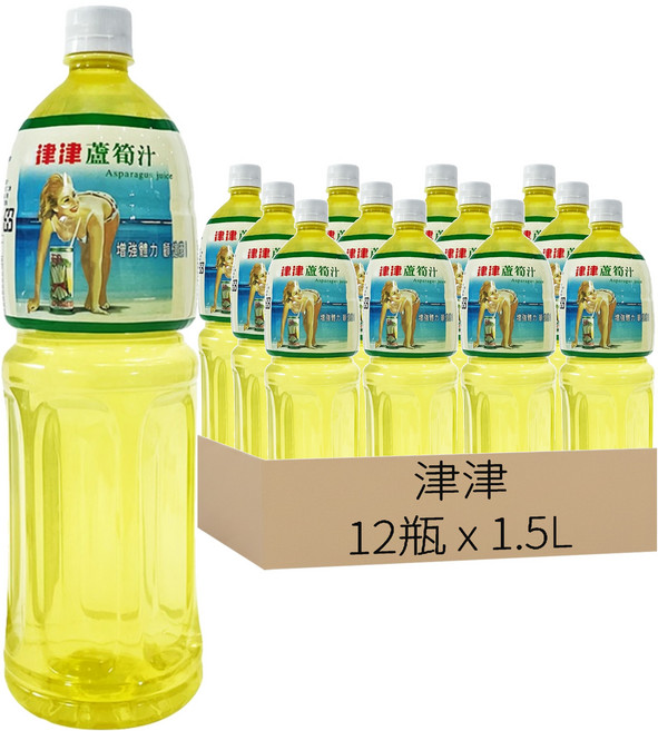 津津 蘆筍汁, 1.5L, 12瓶