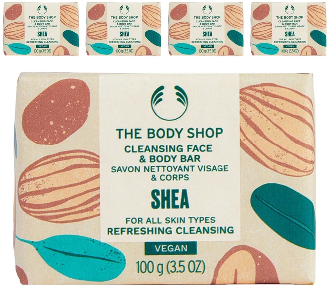 더바디샵 클렌징 페이스 앤 바디 비누바 시어, 100g, 5개 - 쿠팡