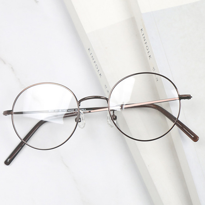 더브릴레 남자 여자 소두 작은 타원형 라운드 자외선 블루라이트차단 메탈 안경