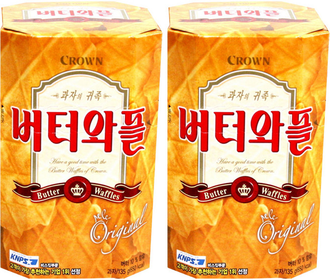 크라운 버터와플, 135g, 2개