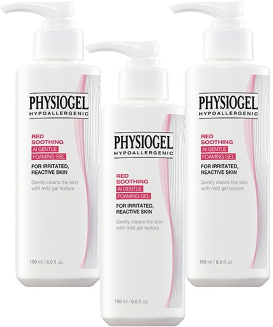 피지오겔 레드 수딩 에이아이 젠틀 포밍 클렌징 젤, 180ml, 3개