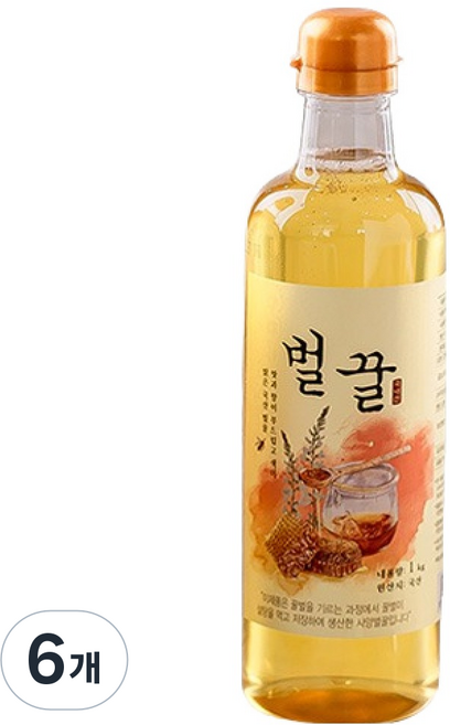 산내들농원 사양 아카시아꿀, 1kg, 6개